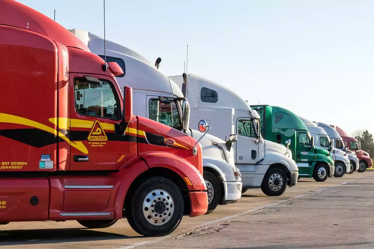Image of some parked trucks.